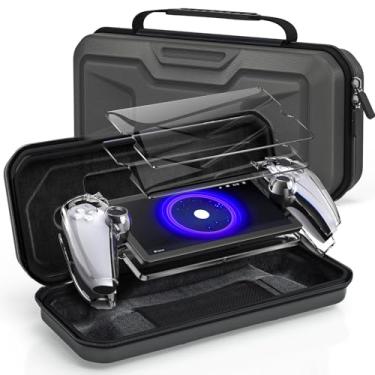 Imagem de Klipdasse Kit De Acessórios 3 Em 1 Para Playstation Portal Com Estojo Rígido Transporte Portátil Eva, Capa Transparente Pc, Pacote 2 Protetores Tela Compatíveis Portal, Ps