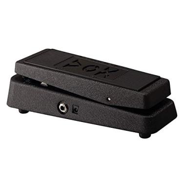 Imagem de Vox Pedal de efeitos de guitarra V845 Classic Wah com acabamento revestido totalmente preto e entrada de fonte de alimentação de 9 volts