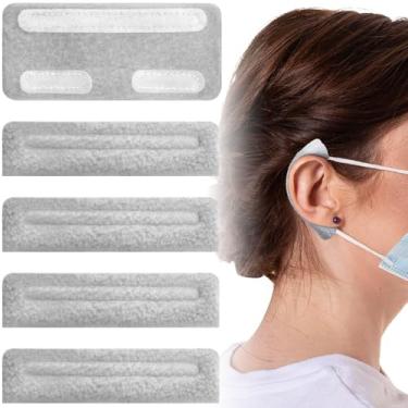 Imagem de Hzopcw 4 almofadas de orelha de cânula nasal, protetores de tubo de oxigênio confortáveis, protetores de orelha, capa de cânula macia, acessórios de envoltório para óculos de sol - cinza