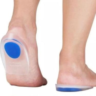 Imagem de Palmilha Ortopédica de Silicone Gel, Transparente, para Calcanhar, 2 Unidades, Alívio de Dor e Esporão, Compatível com Todos os Calçados