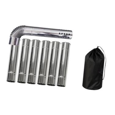 Imagem de UGPLM Tubo de chaminé para fogão de acampamento, tubo de exaustão de chaminé portátil à prova de chuva para acampamento, ao ar livre