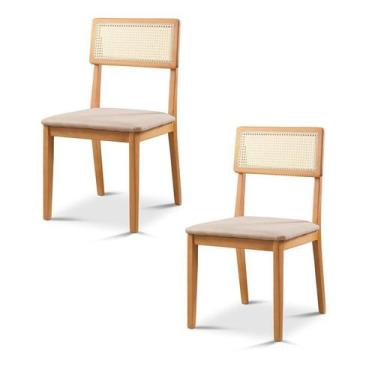Imagem de Kit 2 Cadeiras de Jantar com Encosto de Telinha Ava - Zurc Decor