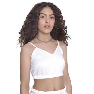 Imagem de Top Juvenil Feminino Amofany Triangular Com Renda - OFF WHITE - PP - A