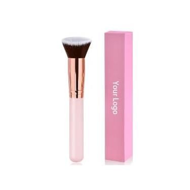 Imagem de Pincel de maquiagem multifuncional – Pincel de blush, pó e base com cabeça plana, vem com caixa de papel