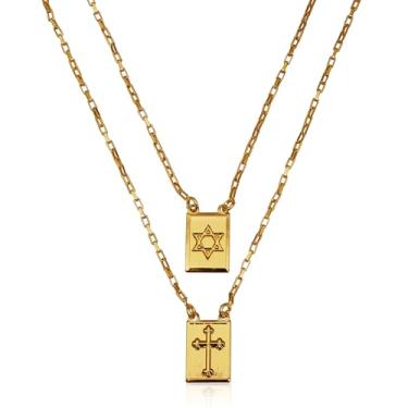 Imagem de Escapulário De Moeda Banhado A Ouro 18k - Estrela de Davi