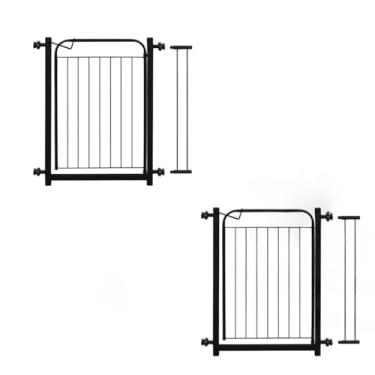 Imagem de Grade De Proteção para Pet Cães Para Portas Portão até 84cm(KIT PORTÃO PRETO C/2 UNIDADES)