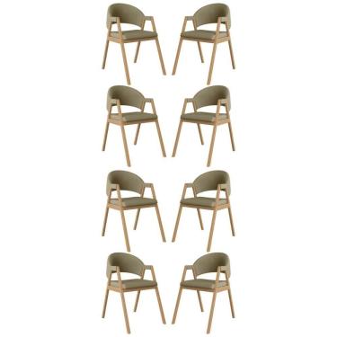 Imagem de Kit 8 Cadeiras Suellen Luxo Reforçada Mesa De Jantar Linho Bege