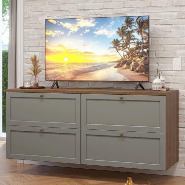 Imagem de Rack Para Até 70 Polegadas 160cm 4 Gavetas Vik Madesa 04 Rustic-cinza