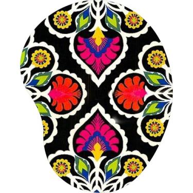 Imagem de Mouse Pad Ergonômico Gota Arte Floral Folk Desenho Preto