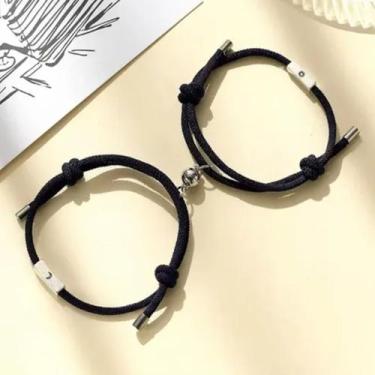 Imagem de Pulseira Conexão Casal E Amizade Sol & Lua Magnética - TOTAL, Preto