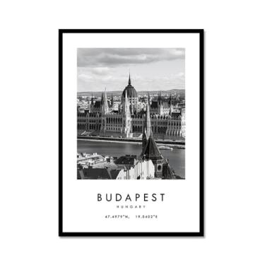 Imagem de Pôster de cidade preto e branco - impressão de viagem Roma Las Vegas Veneza Paris Sydney Amsterdam Amalfi Sanfrancisco Pintura em tela impressões de paisagem da cidade do mundo imagens de parede