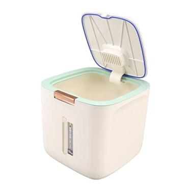 Imagem de Hztyyier Recipiente de Armazenamento de Arroz, PP de Qualidade Alimentar, Barril de Armazenamento de Grãos Selado Com Copo de Medição, Comporta 22,0 Libras para Arroz e Grãos (Verde claro)