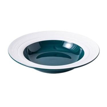 Imagem de placa profunda Placa em formato de chapéu palha personalizado, prato bife ocidental, salada, profundo, redondo, cerâmica