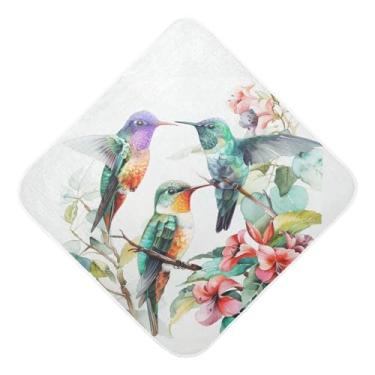 Imagem de Toalhas de bebê com capuz toalha de bebê absorvente ultra macia beija-flor musselina algodão toalhas de banho para recém-nascidos crianças pequenas 35x35 polegadas