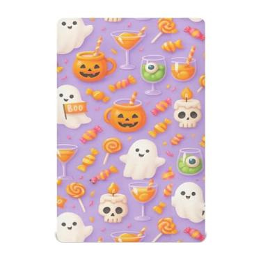 Imagem de Wassud Lençóis de berço respiráveis com tema de Halloween fofos, capas de colchão de berço 71 x 132 cm, lençol de bebê neutro para meninos e meninas (serve para berço padrão e pacote e brincadeira)