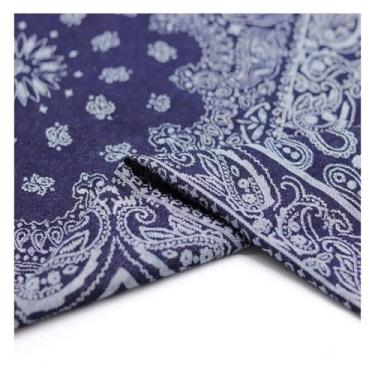 Imagem de Tecido Jeans Estampado Com Flores Da Tecido De Costura Com Padrão Floral 150 Cm De Largura Tecidos Artesanais Azuis Para Costura Faça Você Mesmo Artesanato Jeans Roupas(Blue 5,1.5x8m)