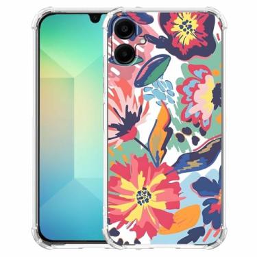 Imagem de malegaon Pintura de flores em aquarela estampa floral estética, capa completa de TPU macio na moda para Samsung Galaxy A06