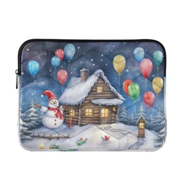 Imagem de Coikll Bolsa para laptop Christmas House, capa protetora à prova de choque para notebook de 13 a 14 polegadas