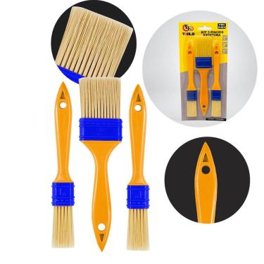 Imagem de Pincel De Pintura Profissional Kit Com 3 Unidades