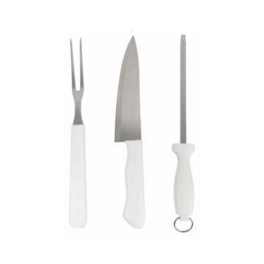 Imagem de Kit Churrasco Faca, Afiador E Garfo - Top Rio