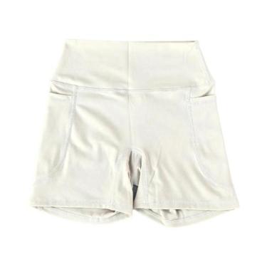 Imagem de Shorts Esportivos Femininos De Cintura Alta Com Bolsos, Leggings Para 