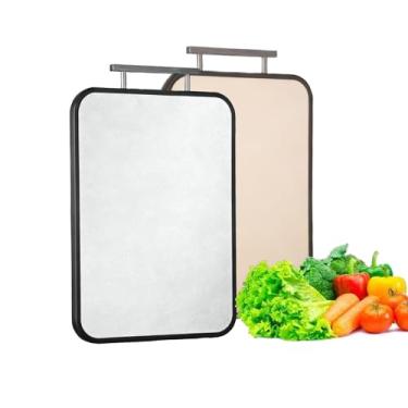 Imagem de Tábua de corte de titânio para cozinha, placa de corte de metal dupla face, titânio puro e palha de trigo, PP, grandes tábuas de cortar para carne, legumes e frutas