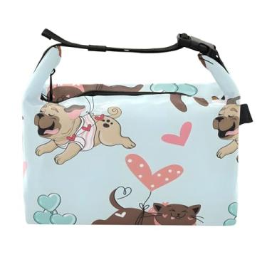 Imagem de TSENQUE Lancheira personalizada com balão de ar quente de animal fofo para mulheres lancheira floral para trabalho reutilizável bolsa térmica para trabalho