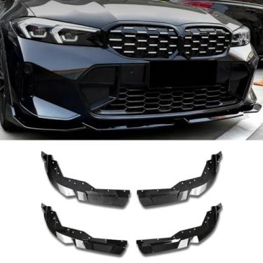 Imagem de Spoiler do para-choque dianteiro do carro, parte de modificação do difusor de lábios, compatível com 3 séries G20 G28 LCI 2018+MP estilo para-choques acessórios para carro (preto brilhante)