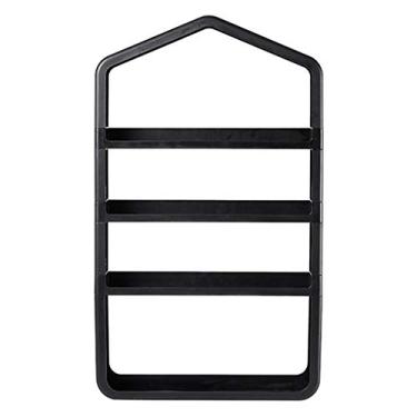 Imagem de Prateleiras de armazenamento de vaso sanitário montadas na parede, prateleira organizadora de máquina de lavar, suportes de cosméticos, economize espaço, para banheiro, lavanderia, penteadeira. (preto