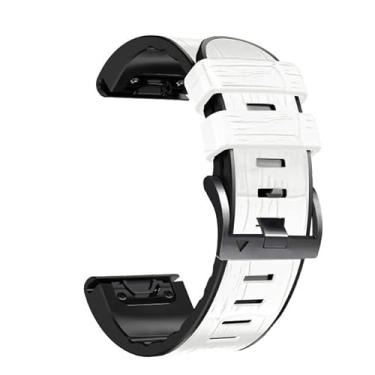 Imagem de TIOYW 22 Pulseira de 26 mm para Garmin Fenix 7 7X 6 6X Pro 5X 5 945 Descent Mk2 Pulseiras de Relógio Inteligente Silicone+Couro Pulseira de Relógio de Liberação Rápida (Cor: Médio, Tamanho: 22mm Para