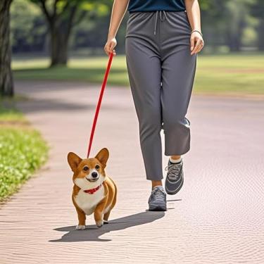 Imagem de Coleira para cães de estilo tradicional de 1,8 m, gancho de coleira forte, para cães e gatos pequenos e médios (5/20.3 cm x 1.8 m, vermelho)