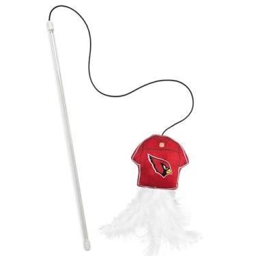 Imagem de NFL Arizona Cardinals Team Jersey Wand com NIP de gato, brinquedo de pelúcia em forma de jérsei para gatos e gatinhos – Brinquedo interativo para animais de estimação para brincar e se exercitar
