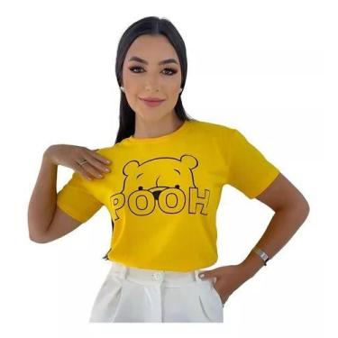 Imagem de Camiseta Feminina Desenho Ursinho Pooh Lançamento Blusinha - Dinka, p,