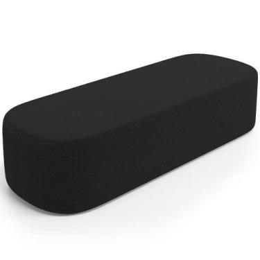 Imagem de Puff Decorativo Orgânico Para Living Quarto 160cm Doha W01 Bouclê Pret