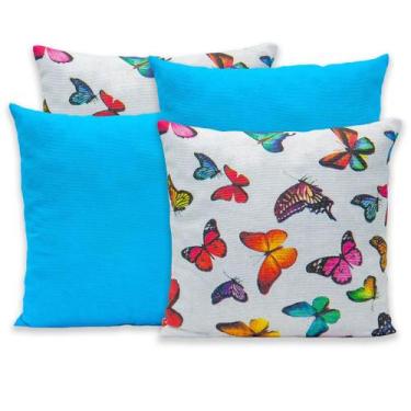 Imagem de Kit 4 Capas de Almofada 40cmx40cm Gorgurinho Lisas e Estampadas Nova C