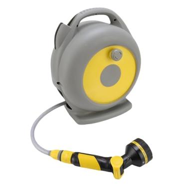 Imagem de AUNMAS Tambor de Mangueira de Jardim, Carretel de Mangueira de Jardim para Regar a Lavagem do Carro de Irrigação do Gramado, Portátil Retrátil Plástico