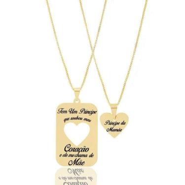 Imagem de Colar Amor De Mãe E Filho Folheado A Ouro 18K - Milena Jóias