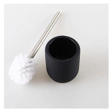 Imagem de Escova de vaso sanitário moderna base de escova de vaso sanitário de cerâmica para casa de banho suporte de escova de vaso sanitário cabo longo conjunto de escovas de vaso sanitário esfregão de vaso