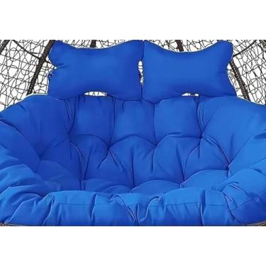 Imagem de Almofada de substituição para cadeira suspensa dupla em formato de ovo, almofada para cadeira de balanço suspensa em formato de ovo para 2 pessoas, ideal para pátio, quintal e varanda.