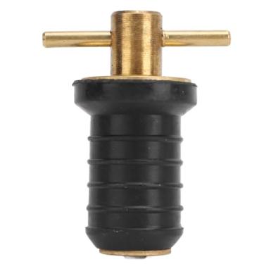 Imagem de Tbest Vela de drenagem em T de latão para barco marítimo design de vedação giratória resistente construção de borracha para iates navios embarcações aquáticas (1,5 cm)