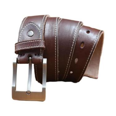 Imagem de Cinto Masculino De Couro Genuíno De Couro Bovino Natural Com Fivela De