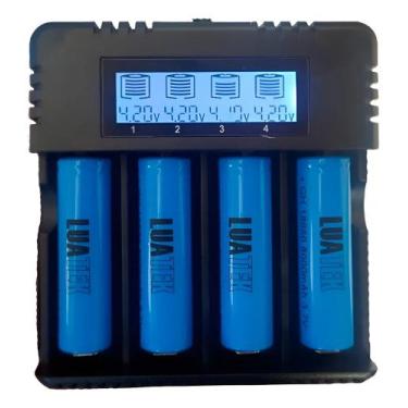 Imagem de Carregador Quadruplo inteligente Bivolt Com Painel Visor Lcd Bateria 1