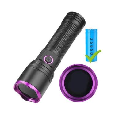 Imagem de Lanterna UV 365/395nm Recarregável Tipo-C Luz Negra Para Detecção De U