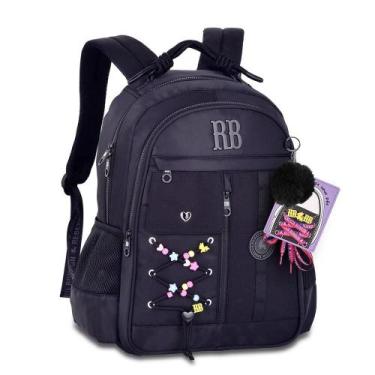 Imagem de Mochila rebecca bonbon de costas 17,5 ref rb27424, PRETO, 17