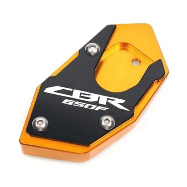 Imagem de Anti-derrapante Para cb650f cbr650f cb cbr 650f 2014 2015 2016 2017 2018 cnc pé suporte lateral almofada de extensão placa ampliar(Gold CBR)