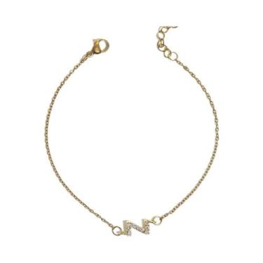 Imagem de Pulseira Feminina Banhada a Ouro Com Iniciais, Joia De Aço Inoxidável,