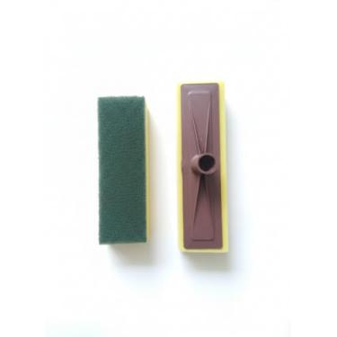 Imagem de Esponja de Limpeza para Azulejos com Cabo, Dupla Face com Lado Abrasivo Verde e Amarelo