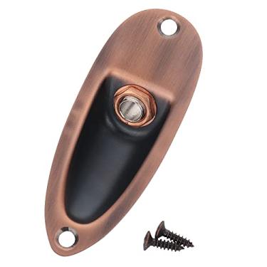 Imagem de XIYANGJUAN Conector de entrada de guitarra estilo barco de cobre vermelho 1/10.2 cm tomada de saída de guitarra carregada, virola para guitarra elétrica Fender Strat Stratocaster (cobre vermelho)