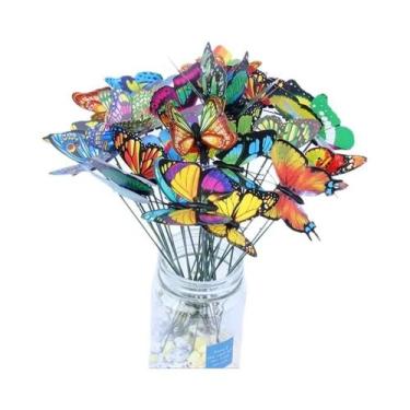 Imagem de Conjunto De 10 Borboletas 3D Coloridas Para Decoração De Jardim E Páti