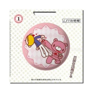 Imagem de Broche Redondo De Urso Rosa Kawaii Em Estilo Anime Para Roupas E Acess